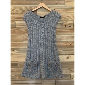 FREE PEOPLE Cable Knit Cap Sleeve Tunic Wool Blend Sweater Dress Women's Size XS